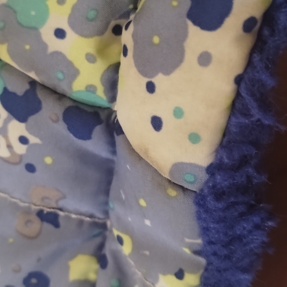 The North Face Reversible Jacket Multicolor Floral/Cobalt Blue Fleece Girls - Picture 13 of 16